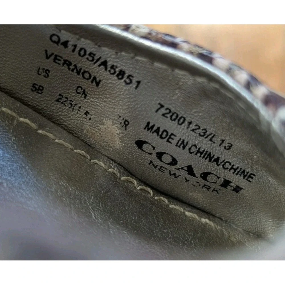 Coach Snake Print‎ Leather Vernon Ballet Flats Women's Size 5B Multicolor